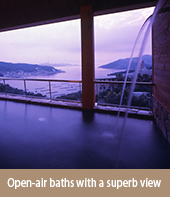 Open-air baths with a superb view
